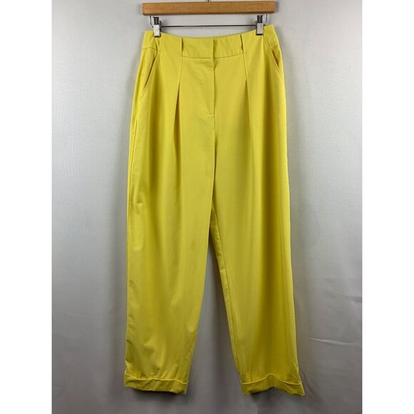 Tanya Taylor Womens Yellow Tailored Pants Size 6 - Picture 1 of 8